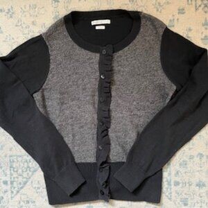 🧡3/15 Van Heusen Studio Black Gray Cotton Cardigan Women's S